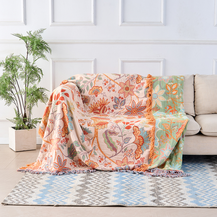 Coperta Tassel Floreale Rustica