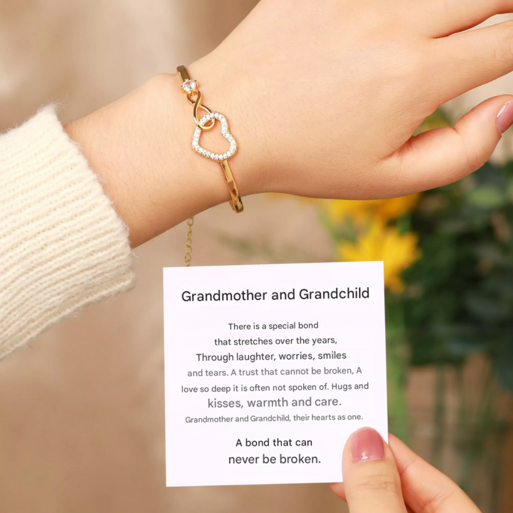Bracciale regolabile con cuore e infinito da donna