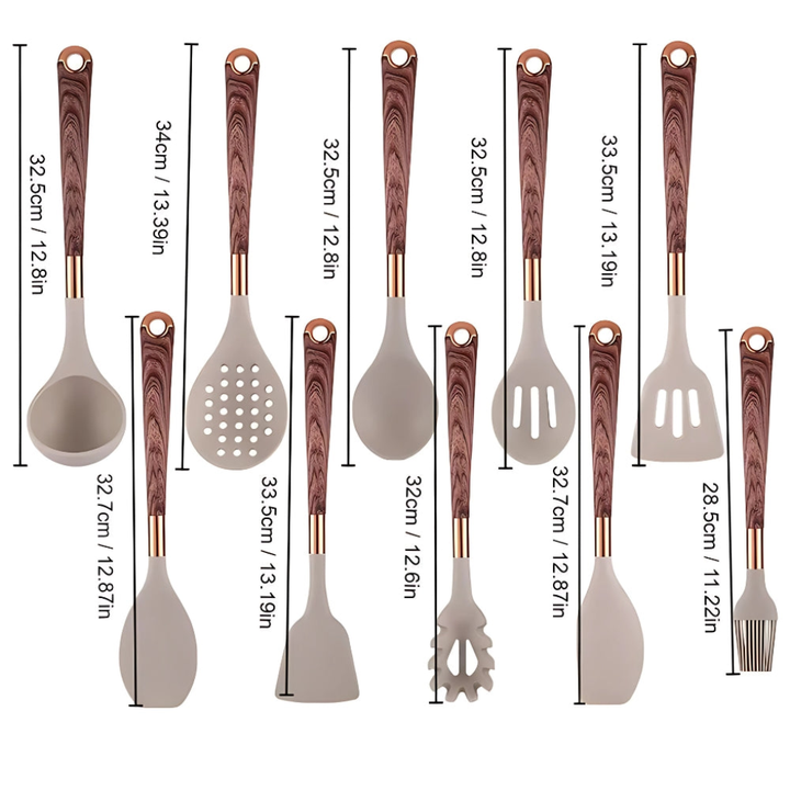 Set di Utensili da Cucina in Silicone da 10 Pezzi