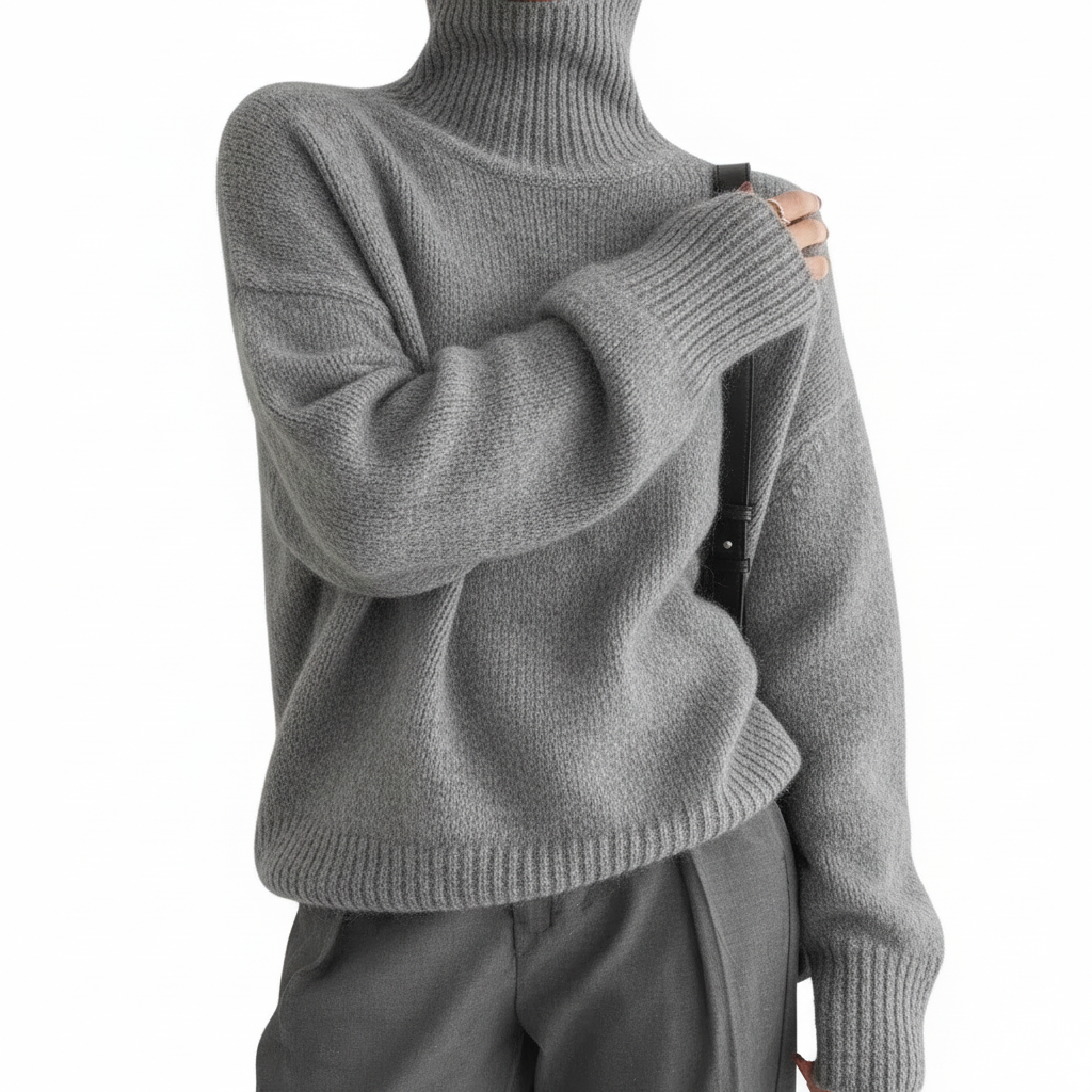 Maglione dolcevita in maglia da donna