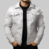 Giacca Denim Solida Casual per Uomini