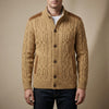 Cardigan in Maglia a Cavo Foderato