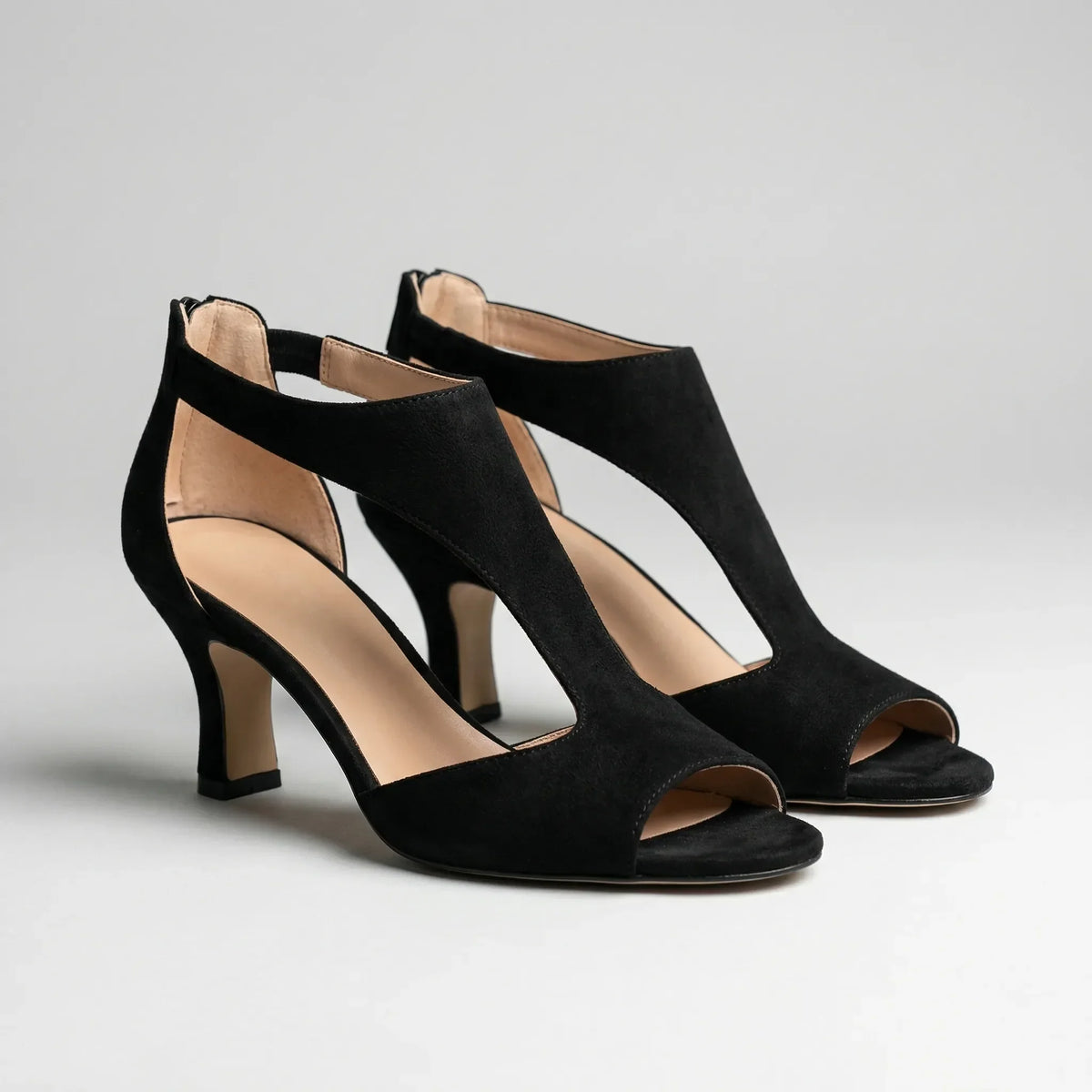 Sandalo Con Tacco Peep-Toe Con Dettaglio Tagliato