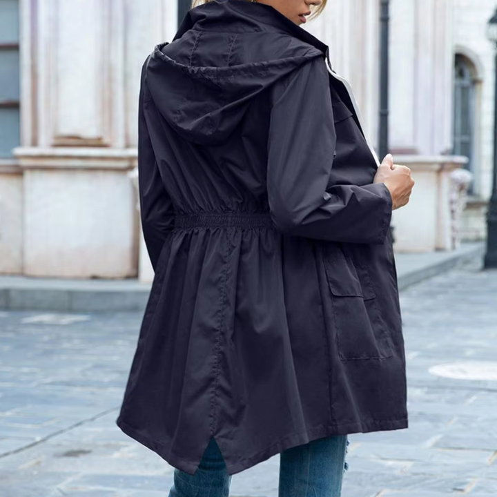 Trench lungo blu per dame