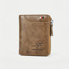 Portafoglio Bifold Compatto con Chiusura a Zip per Uomini