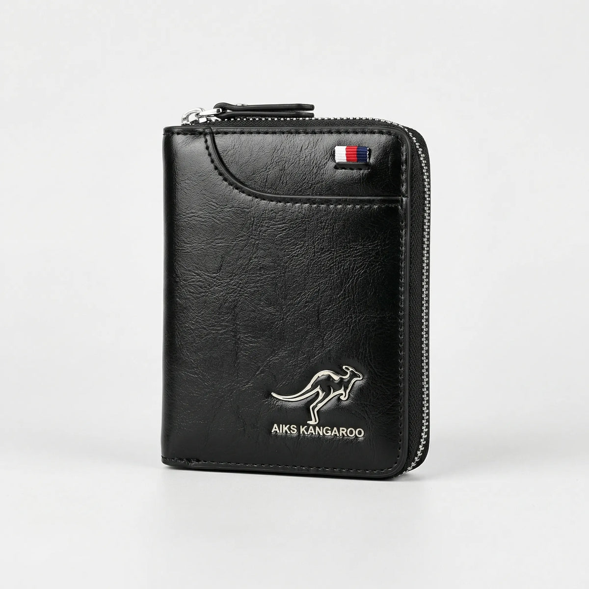Portafoglio Bifold Compatto con Chiusura a Zip per Uomini