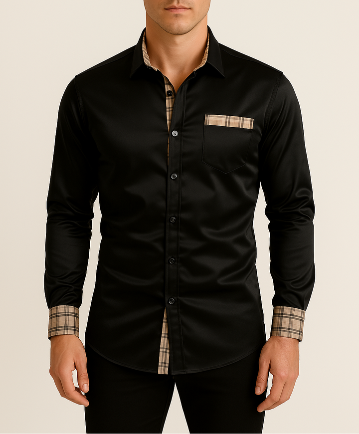 Camicia raffinata con dettagli a quadri