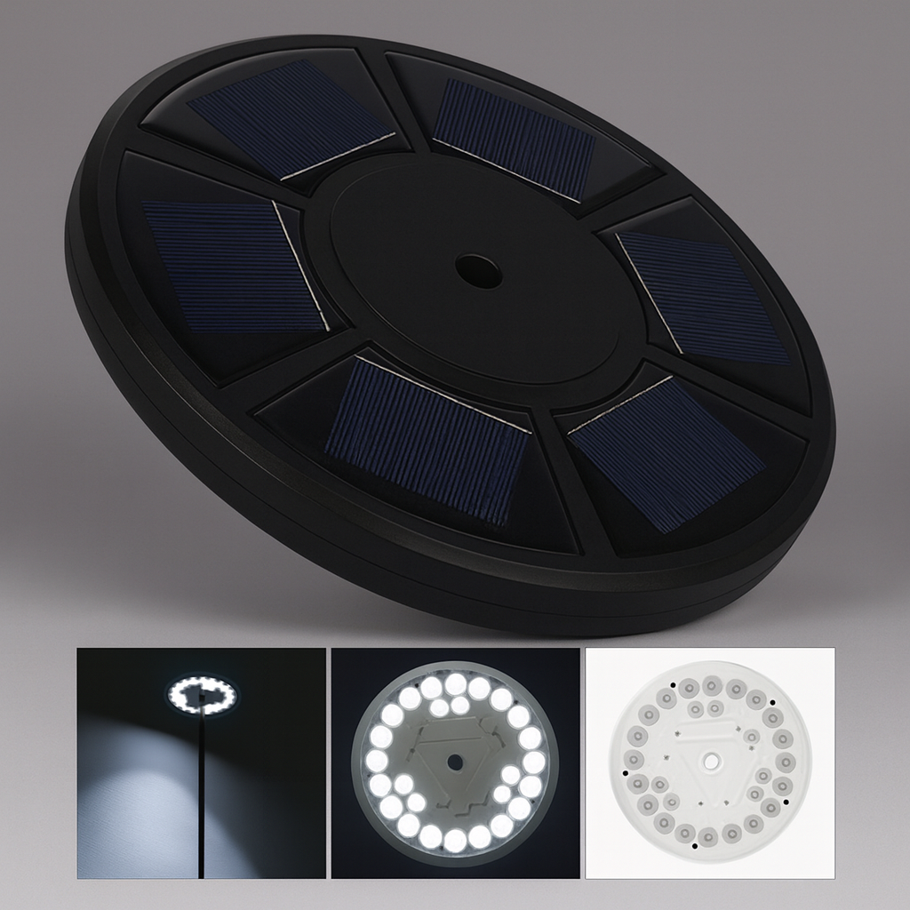 Luce per asta di bandiera a pannelli solari con 26 LED