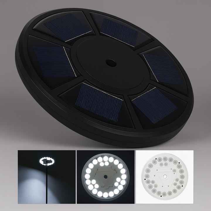 Luce per asta di bandiera a pannelli solari con 26 LED