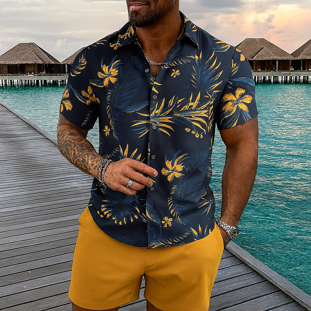 Set hawaiano in stile retrò da spiaggia