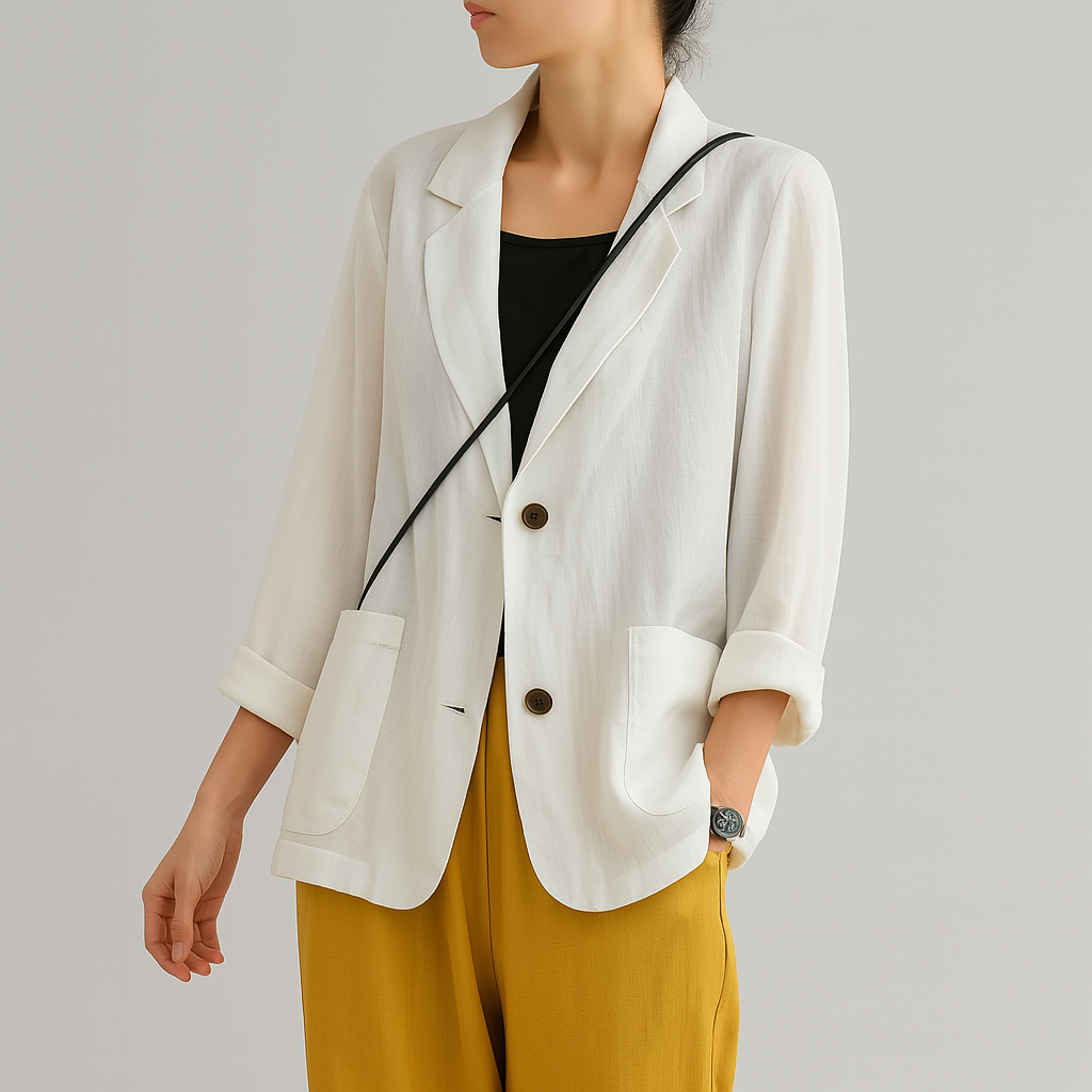 Blazer leggero morbido in fibre naturali da donna
