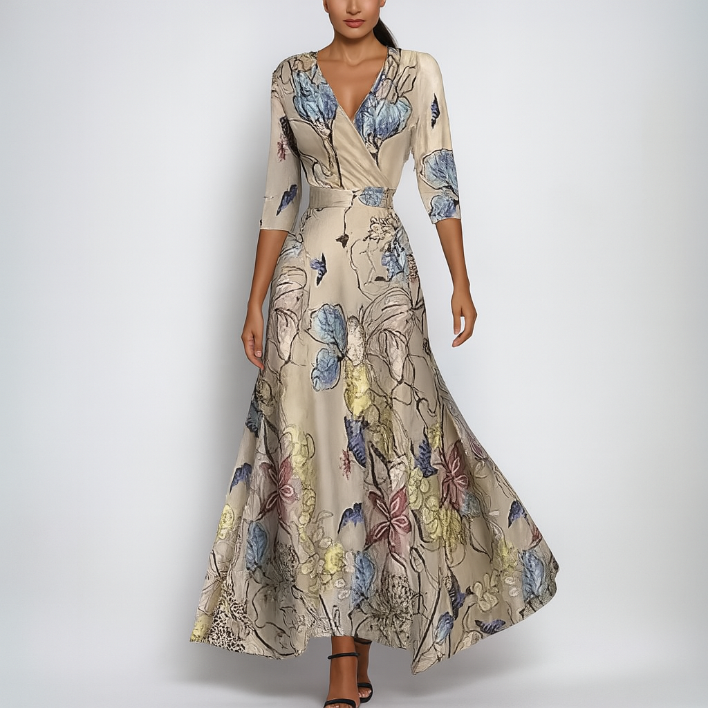 Abito Maxi Bohemien a V Pronto per l'Estate