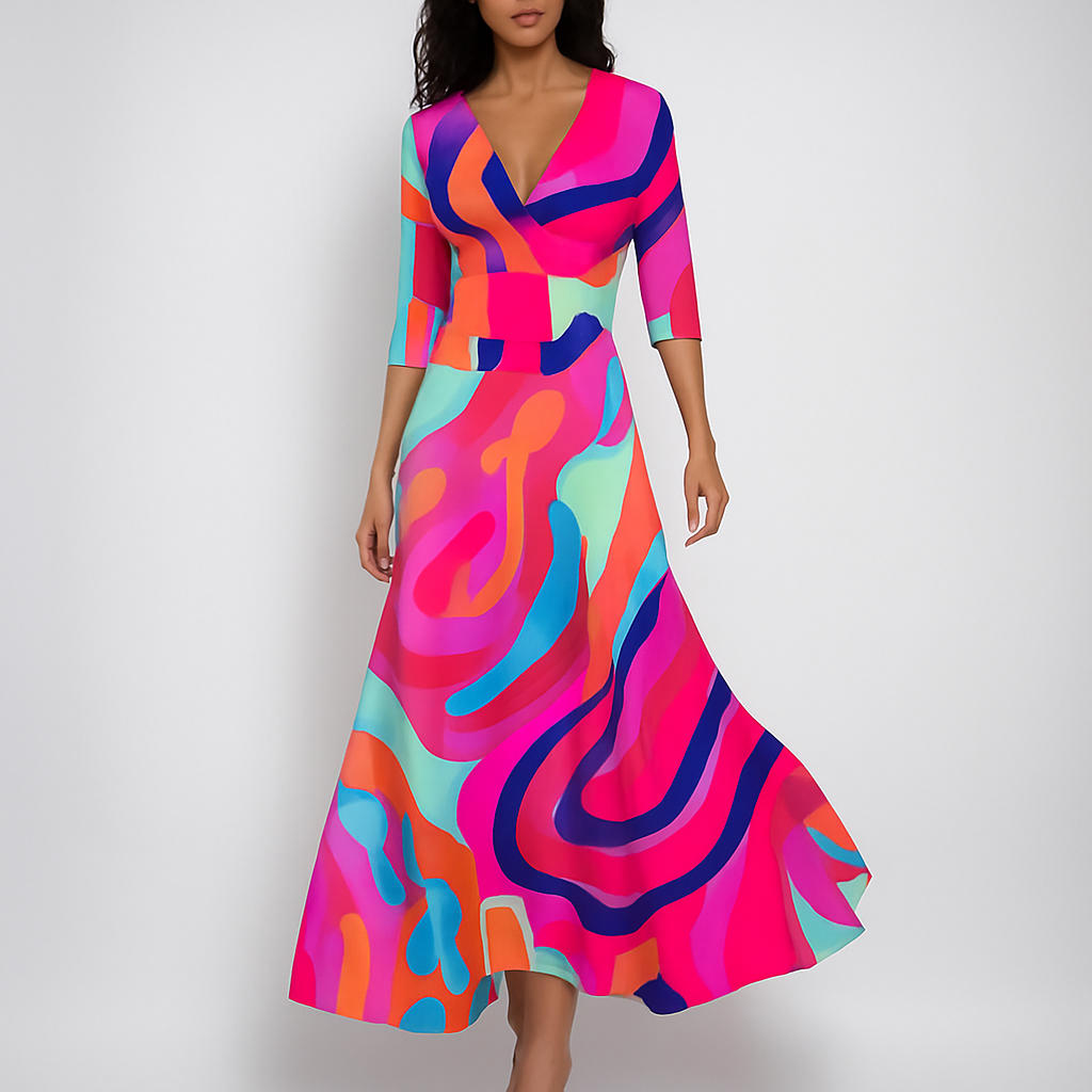 Abito Maxi Bohemien a V Pronto per l'Estate