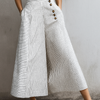 Pantaloni a Zampe Larghe Leggeri a Righe Alta Vita per Donne