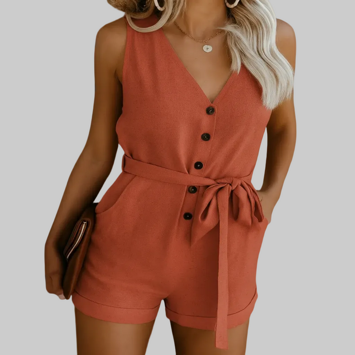 Tuta Estiva Leggera da Donna con Scollo a V
