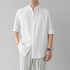 Camicia da uomo a maniche lunghe con collo alla mandorla