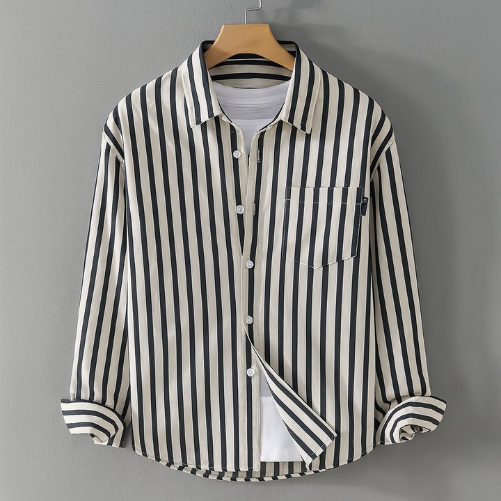 Camicia Casual a Maniche Lunghe con Tasca sul Petto per Donne