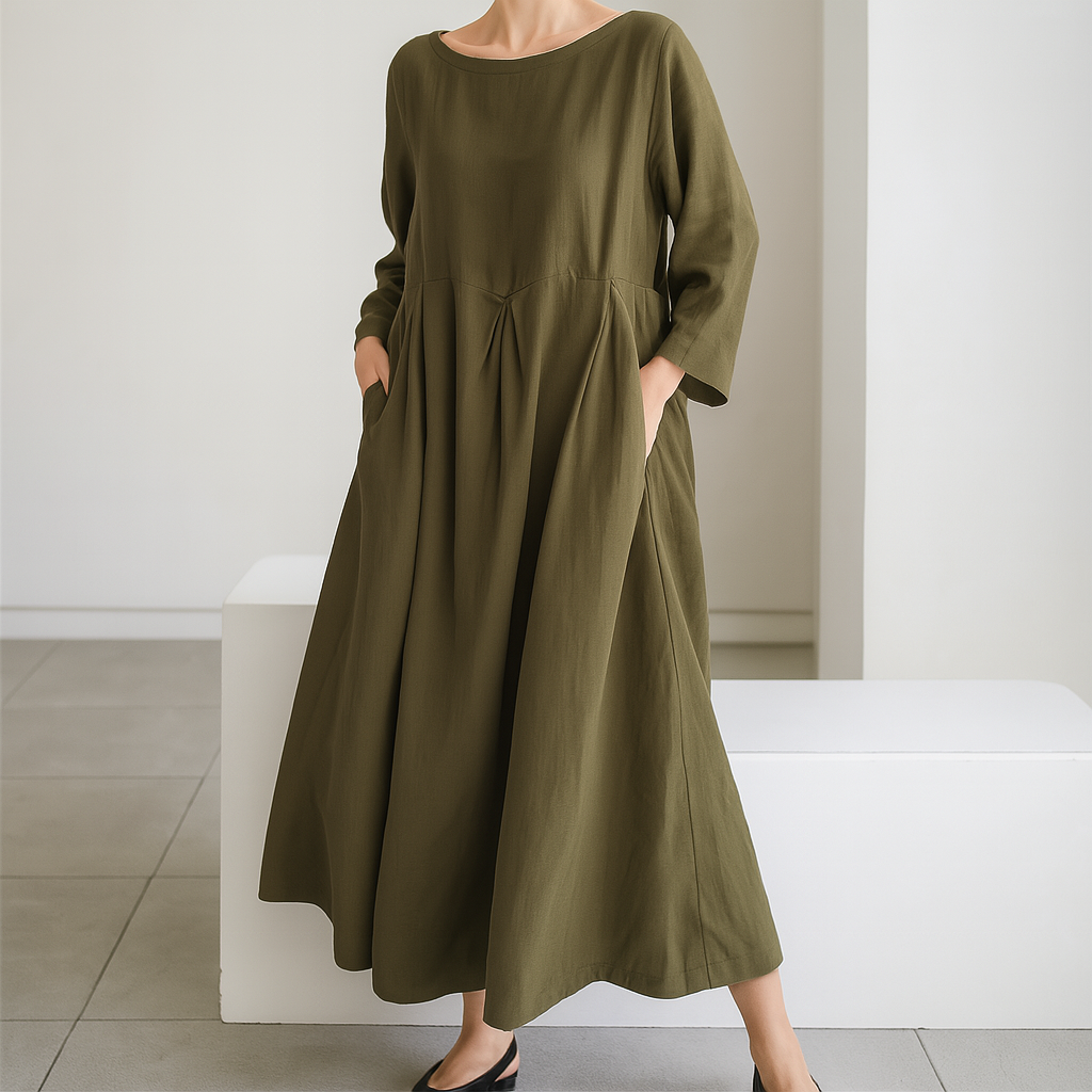 Abito casual in misto cotone a maniche corte da donna
