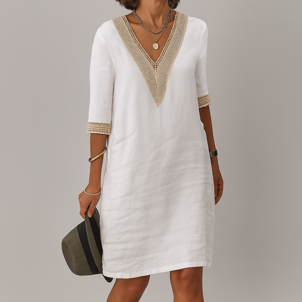Abito midi estivo in lino da donna