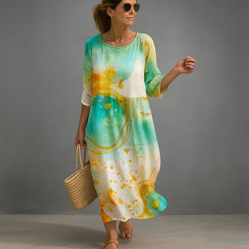 Abito Estivo Elegante da Donna con Motivo Floreale