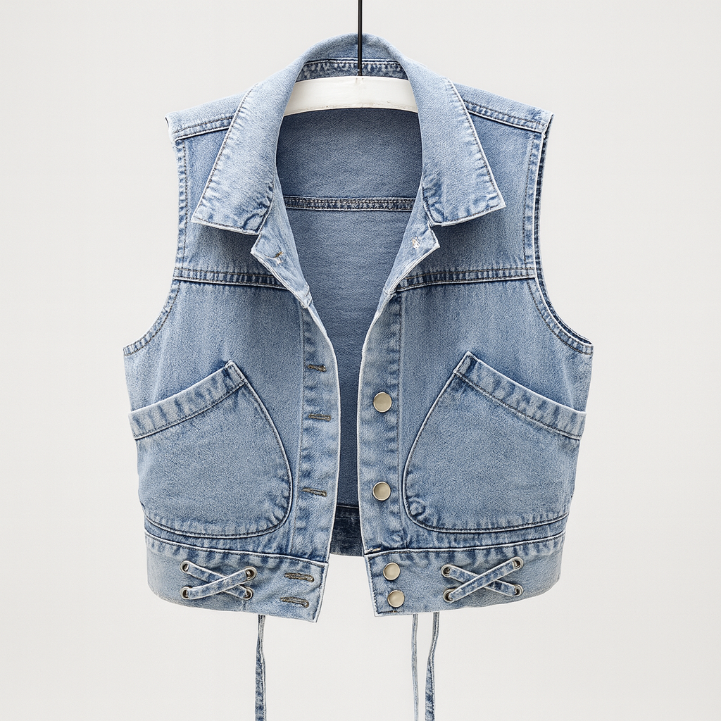Gilet da donna in denim leggero