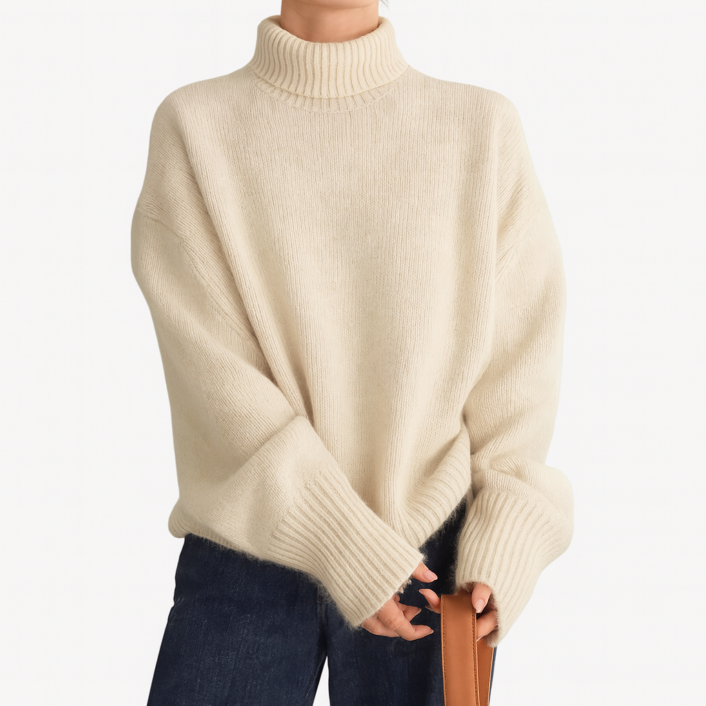 Maglione dolcevita in maglia da donna
