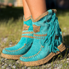 Stivali western in stile boho con frange