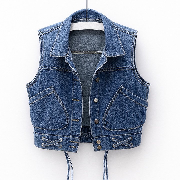 Top in denim leggero da donna