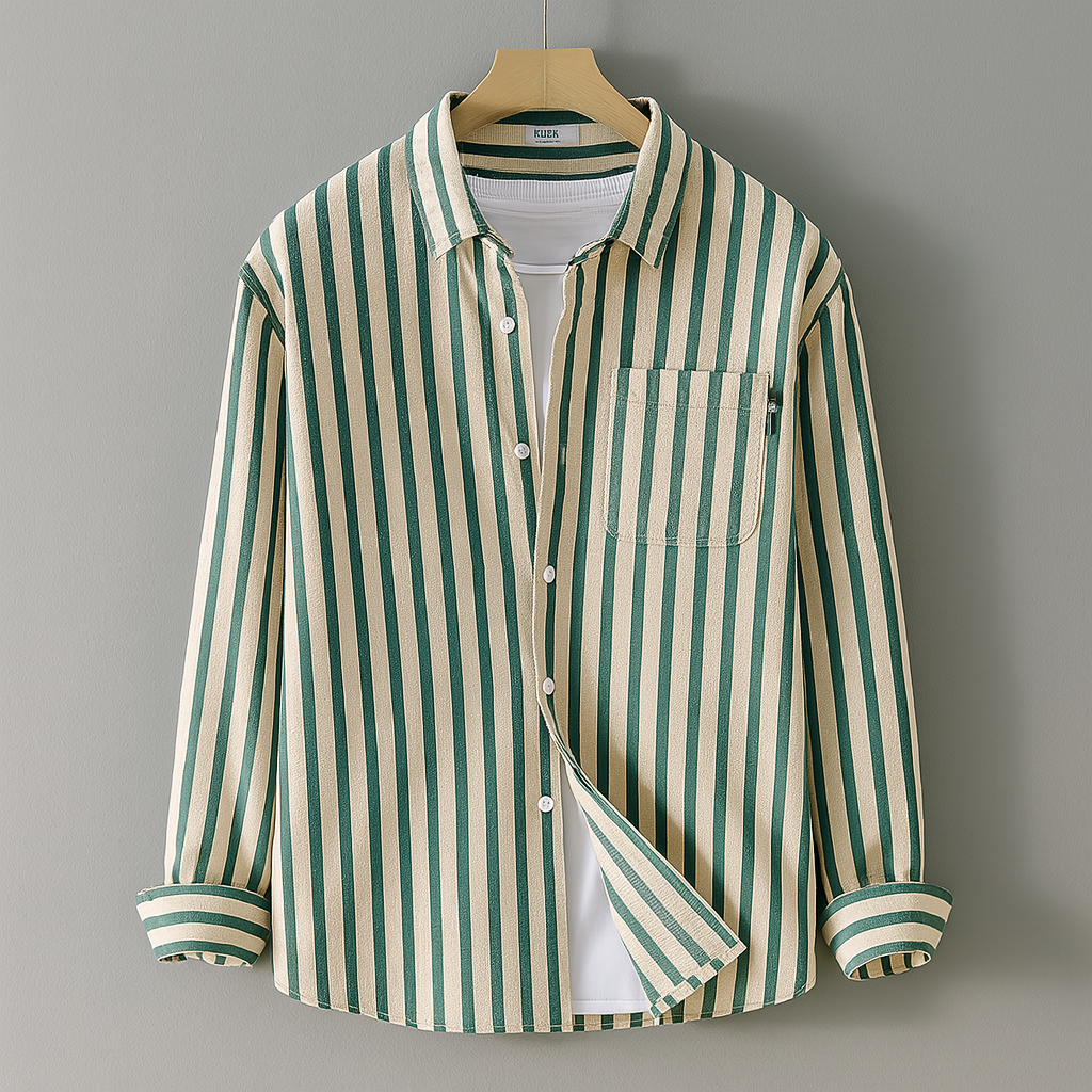 Camicia Casual a Maniche Lunghe con Tasca sul Petto per Donne