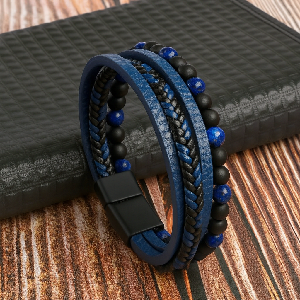 Bracciale da uomo rustico a più fili