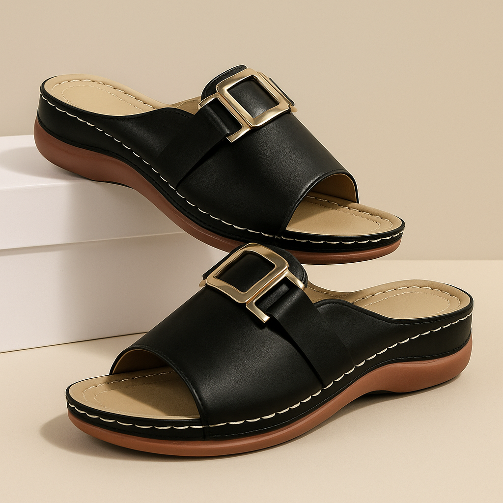 Pantofole estive da donna con zeppa