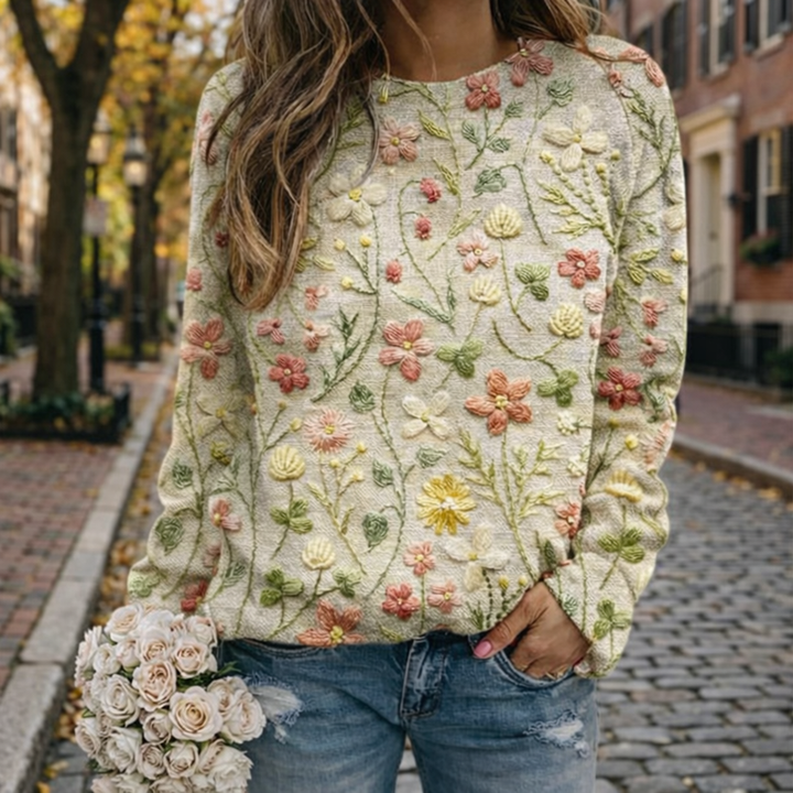 Maglia Morbida con Stampa Floreale per Donna