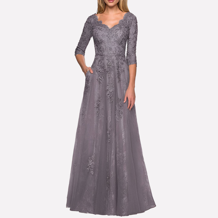 Abito A-Linea Elegante con Collo Rotondo Classico