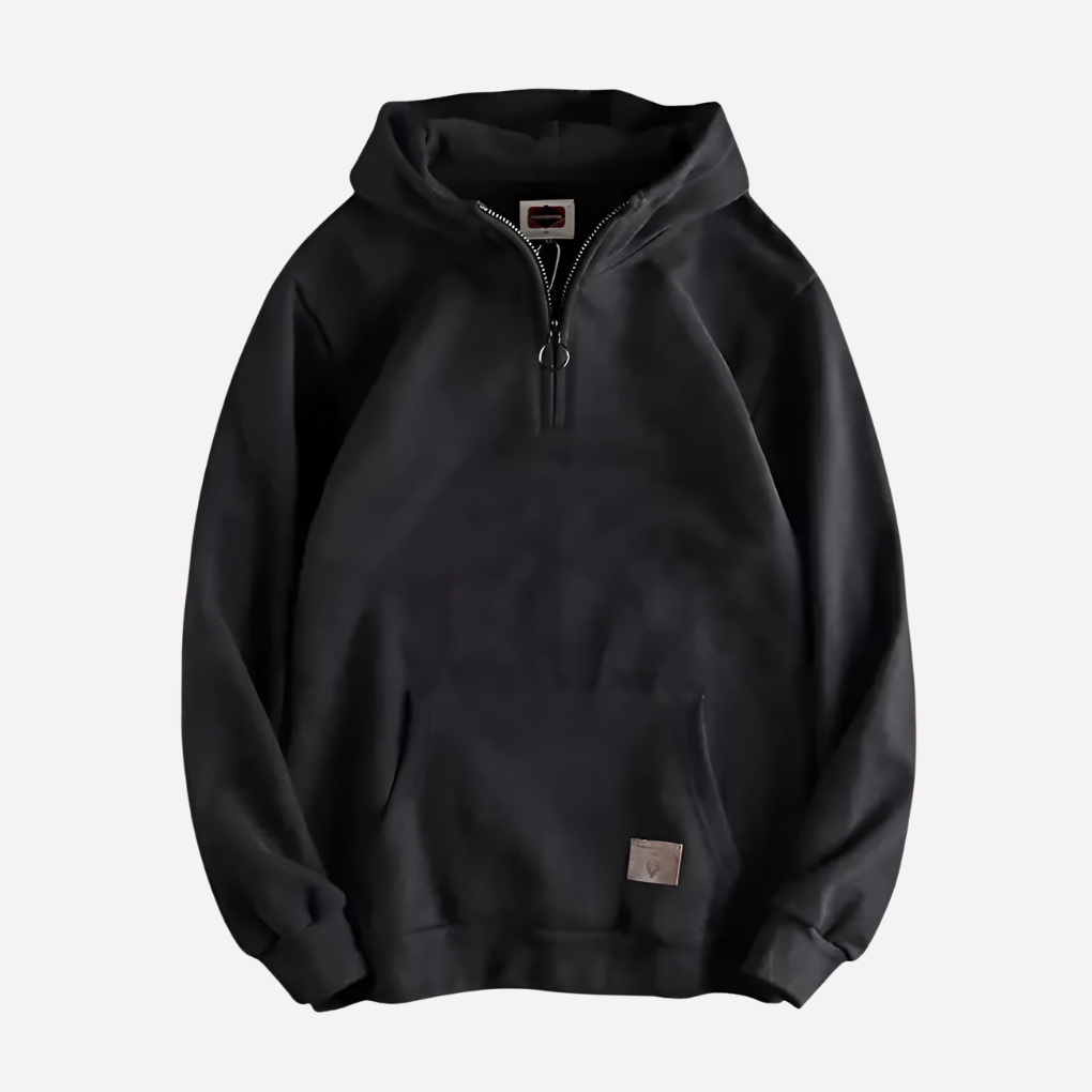 Felpa con mezza zip da uomo