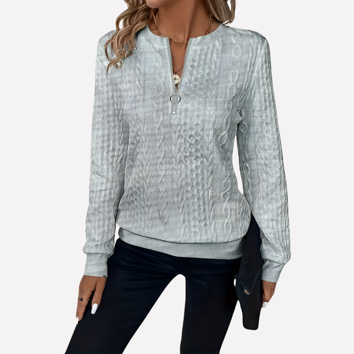 Maglione a Treccia da Donna con Collo con Zip