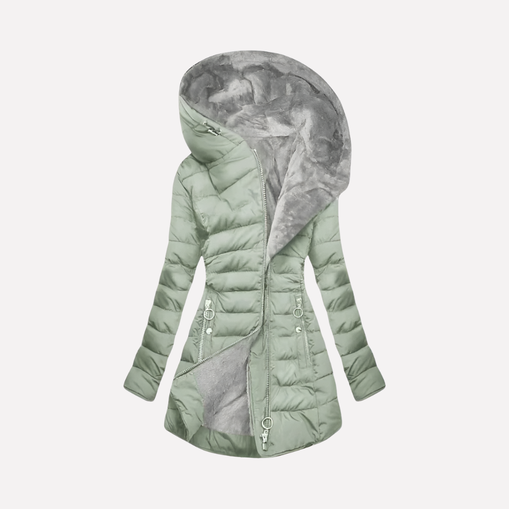 Cappotto Invernale da Donna con Cappuccio e Zip