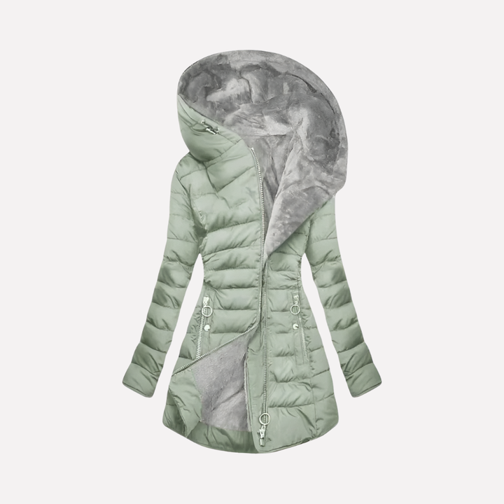 Cappotto Invernale da Donna con Cappuccio e Zip
