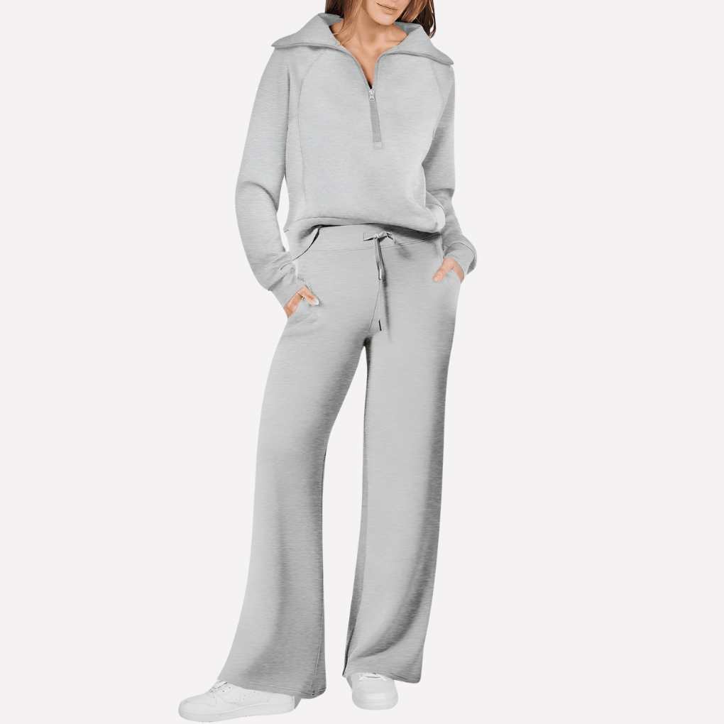Completo loungewear due pezzi in maglia da donna