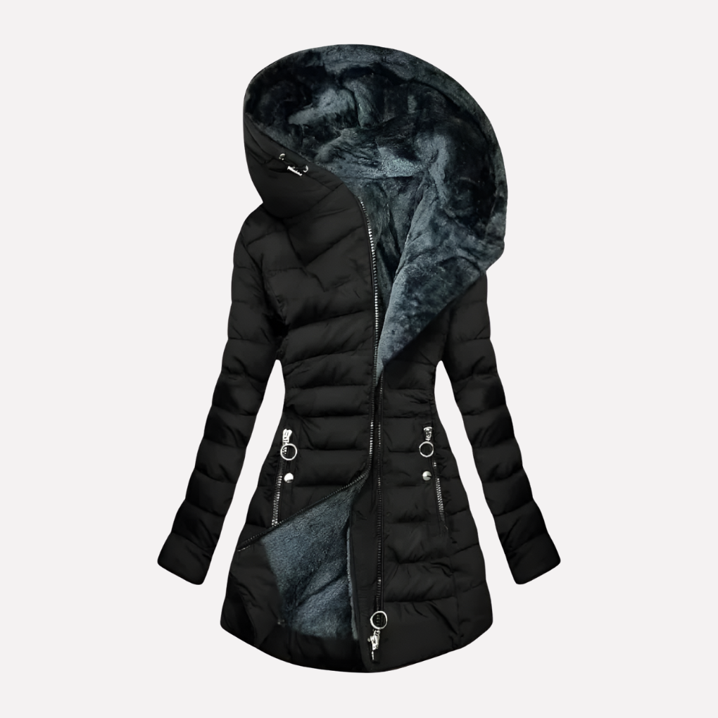 Cappotto Invernale da Donna con Cappuccio e Zip