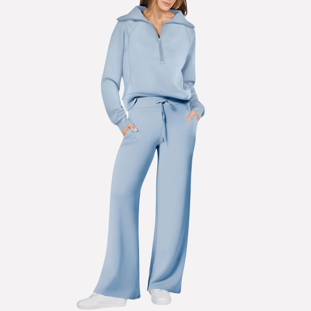 Completo loungewear due pezzi in maglia da donna