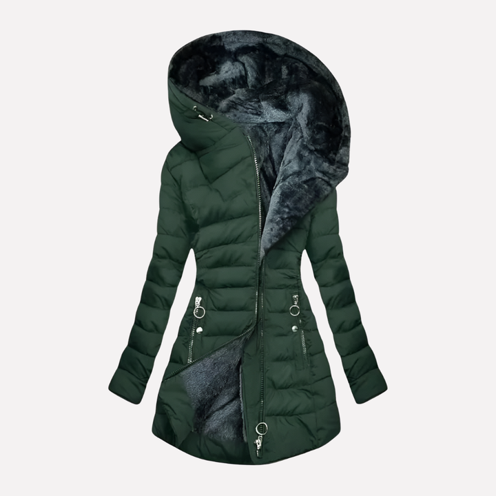 Cappotto Invernale da Donna con Cappuccio e Zip