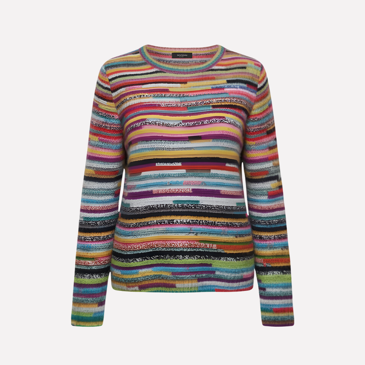 Maglione a righe in maglia da donna