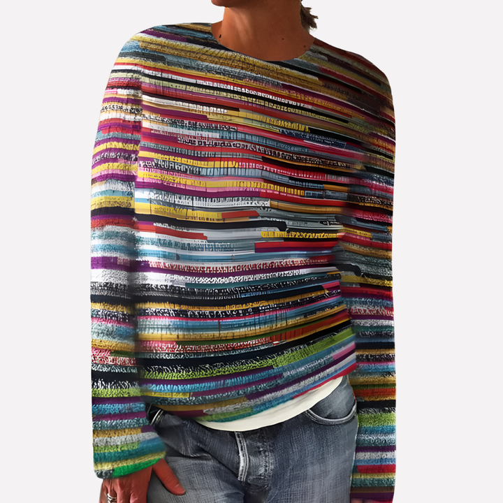 Maglione a righe in maglia da donna