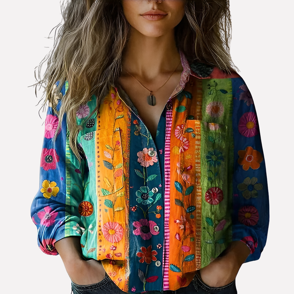 Camicia classica con bottoni da donna