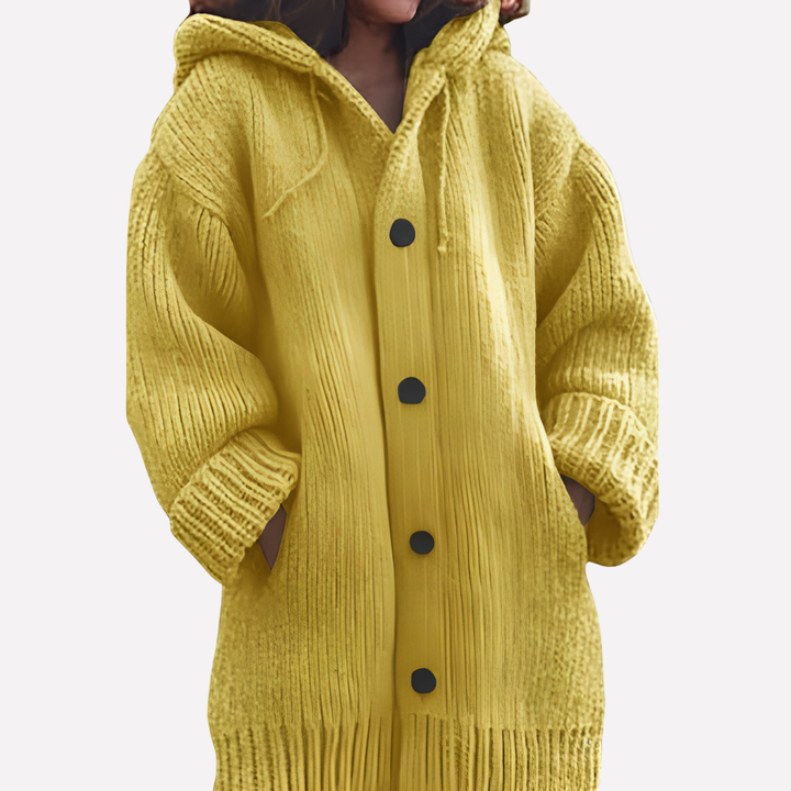 Cardigan con Cappuccio da Donna con Taglio Lungo