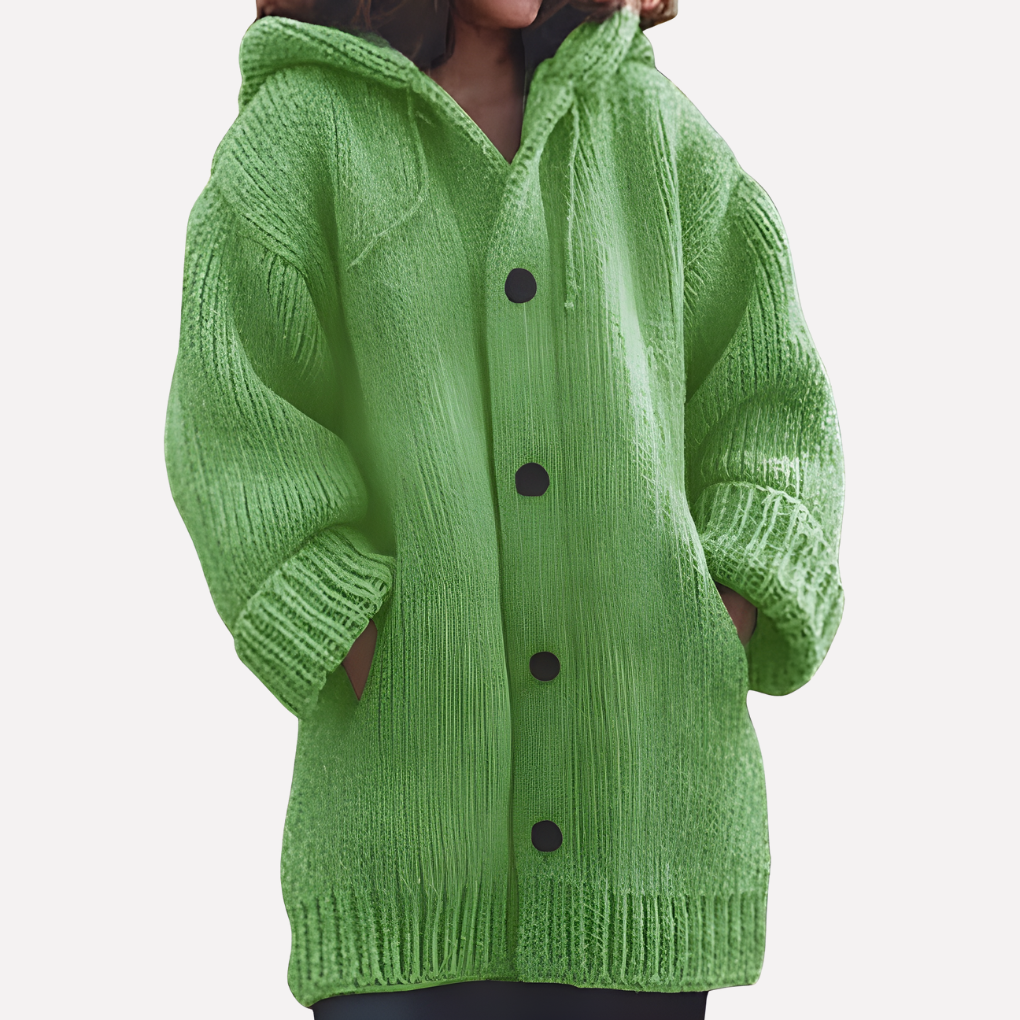 Cardigan con Cappuccio da Donna con Taglio Lungo
