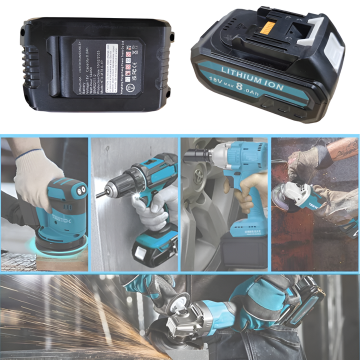 2 × 8.0Ah 18 V Batterie Sostitutive + Caricabatterie