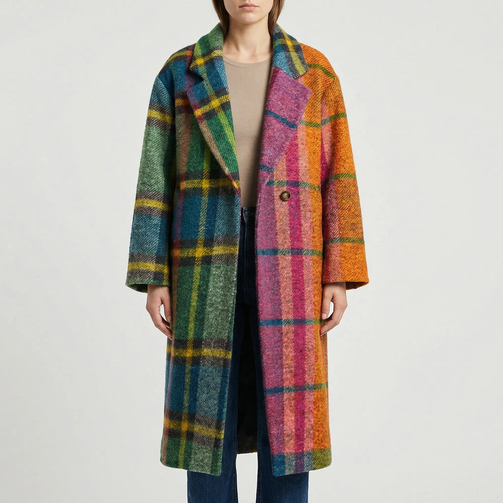 Chromacoat - Cappotto lungo a quadri color block