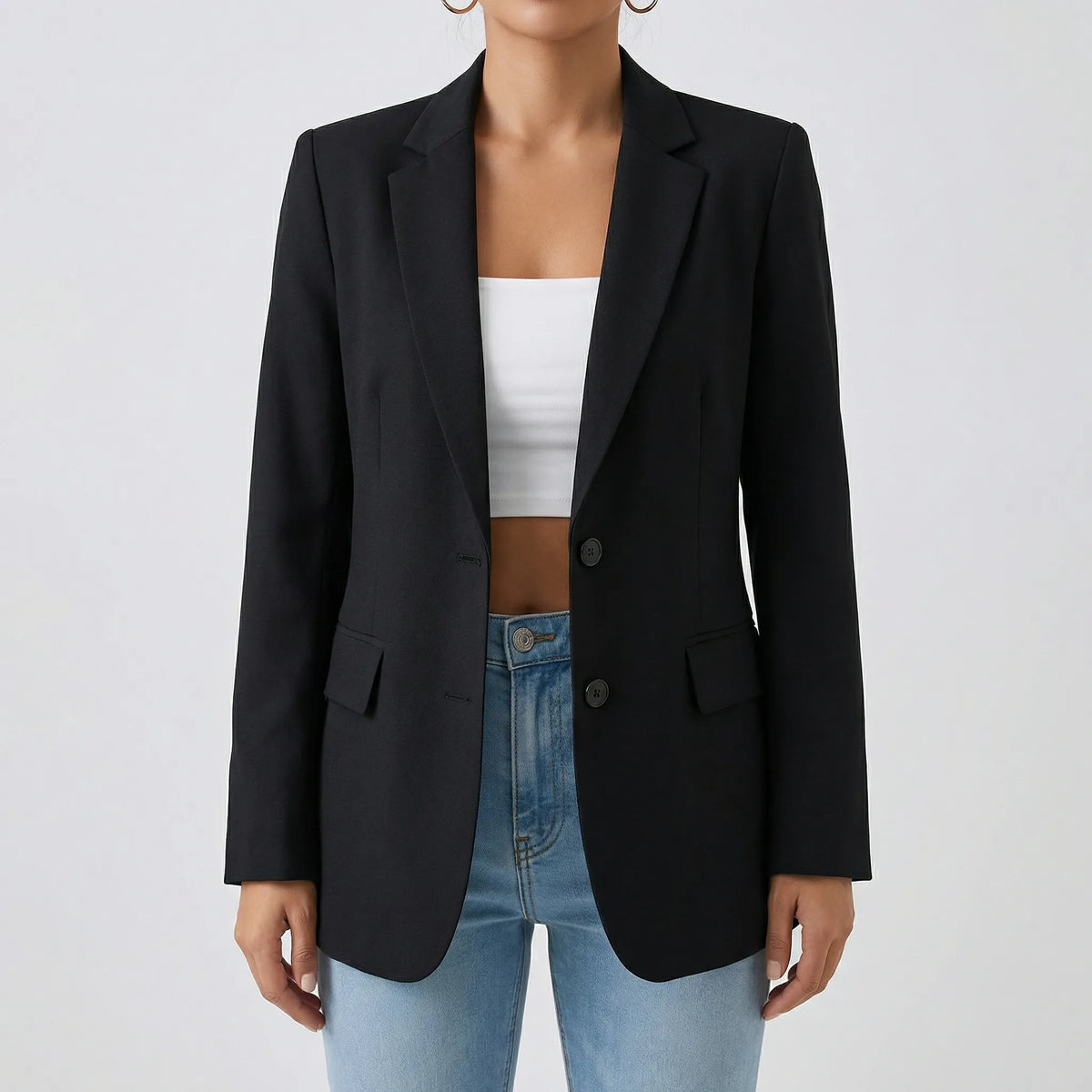 Blazer Strutturato Donna a Un Pulsante