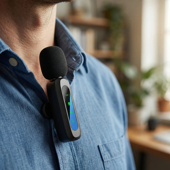 Claravox - Microfono lavalier compatto wireless con clip